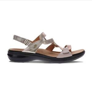 NEW REVERE women's emerald fully adjustable strappy sandal in mixed metallic
